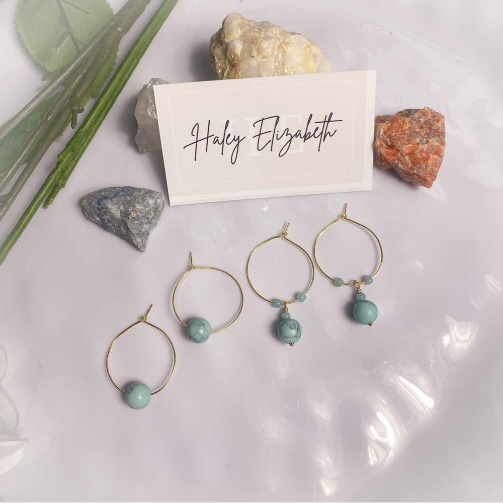 Turquoise Earrings - Set of 2 Pairs